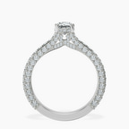 10kt White Gold Eternia Criss Cross Side Halo Lab Diamond Ring side right image one