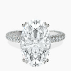 14kt White Gold Eternia Criss Cross Side Halo Lab Diamond Ring front image