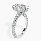 14kt White Gold Eternia Criss Cross Side Halo Lab Diamond Ring standing product image one
