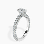 10kt White Gold Eternia Criss Cross Side Halo Lab Diamond Ring standing product image one