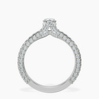 10kt White Gold Eternia Criss Cross Side Halo Lab Diamond Ring side right image one