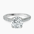 Platinum Eternia Criss Cross Side Halo Lab Diamond Ring front image