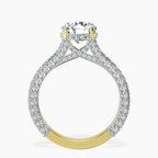 10kt Yellow Gold Eternia Criss Cross Side Halo Lab Diamond Ring side right image one