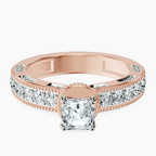 14kt Rose Gold Regalia Milgrain Lab Diamond Ring front image