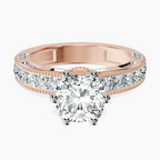 9ct Rose Gold Regalia Milgrain Lab Diamond Ring front image