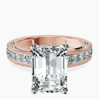 14kt Rose Gold Regalia Milgrain Lab Diamond Ring front image