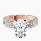 9ct Rose Gold Regalia Milgrain Lab Diamond Ring front image