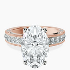 14kt Rose Gold Regalia Milgrain Lab Diamond Ring front image