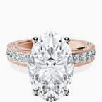 14kt Rose Gold Regalia Milgrain Lab Diamond Ring front image