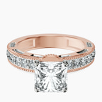 9ct Rose Gold Regalia Milgrain Lab Diamond Ring front image