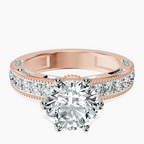 18ct Rose Gold Regalia Milgrain Lab Diamond Ring front image