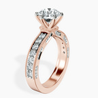 18ct Rose Gold Regalia Milgrain Lab Diamond Ring standing product image one