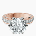 14kt Rose Gold Regalia Milgrain Lab Diamond Ring front image