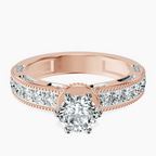 14kt Rose Gold Regalia Milgrain Lab Diamond Ring front image