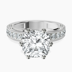 18kt White Gold Regalia Milgrain Lab Diamond Ring front image