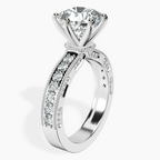 18kt White Gold Regalia Milgrain Lab Diamond Ring standing product image one