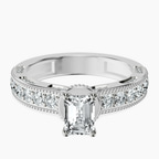 Platinum Regalia Milgrain Lab Diamond Ring front image