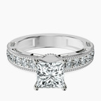 14kt White Gold Regalia Milgrain Lab Diamond Ring front image