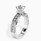 Platinum Regalia Milgrain Lab Diamond Ring standing product image one
