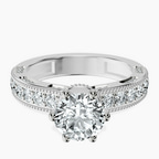 14kt White Gold Regalia Milgrain Lab Diamond Ring front image
