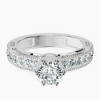 10kt White Gold Regalia Milgrain Lab Diamond Ring front image
