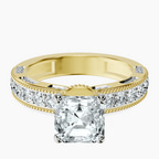 14ct Yellow Gold Regalia Milgrain Lab Diamond Ring front image