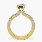 14ct Yellow Gold Regalia Milgrain Lab Diamond Ring side right image one