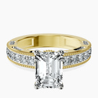 14ct Yellow Gold Regalia Milgrain Lab Diamond Ring front image