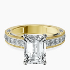 18kt Yellow Gold Regalia Milgrain Lab Diamond Ring front image
