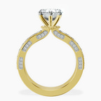 14ct Yellow Gold Regalia Milgrain Lab Diamond Ring side right image one