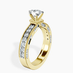 18kt Yellow Gold Regalia Milgrain Lab Diamond Ring standing product image one