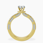 18kt Yellow Gold Regalia Milgrain Lab Diamond Ring side right image one
