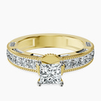18kt Yellow Gold Regalia Milgrain Lab Diamond Ring front image