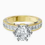 18ct Yellow Gold Regalia Milgrain Lab Diamond Ring front image