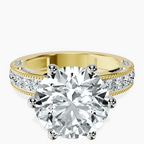 18kt Yellow Gold Regalia Milgrain Lab Diamond Ring front image
