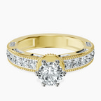 18kt Yellow Gold Regalia Milgrain Lab Diamond Ring front image