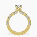 18kt Yellow Gold Regalia Milgrain Lab Diamond Ring side right image one