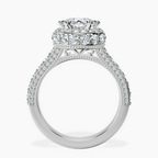 2.99 ct. oval Luxoré vinatge ring in 10kt white gold side right image one