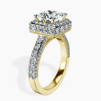 2.80 ct. princess Luxoré vinatge ring in 10kt yellow gold standing product image one