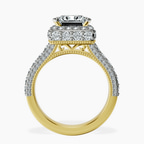 2.80 ct. princess Luxoré vinatge ring in 10kt yellow gold side right image one