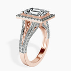 18kt Rose Gold Opulenté Antique Halo Lab Diamond Ring standing product image one