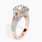 14kt Rose Gold Opulenté Antique Halo Lab Diamond Ring standing product image one