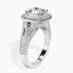 1.49 ct. cushion Opulenté halo ring in 14kt white gold standing product image one