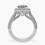 2.93 ct. emerald Opulenté halo ring in 10kt white gold side right image one