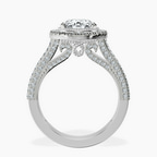 2.99 ct. oval Opulenté halo ring in 14kt white gold side right image one
