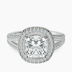 Platinum Opulenté Antique Halo Lab Diamond Ring front image