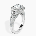 10kt White Gold Opulenté Antique Halo Lab Diamond Ring standing product image one