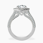 10kt White Gold Opulenté Antique Halo Lab Diamond Ring side right image one