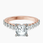10kt Rose Gold Austria Cathedral Lab Diamond Ring front image