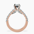 10kt Rose Gold Austria Cathedral Lab Diamond Ring side right image one